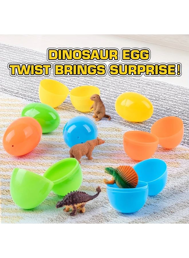 مجموعة ديناصور بيض ملون مع شخصيات حيوانات للبحث عن بيض عيد الفصح وهدايا عيد الميلاد - Image 5